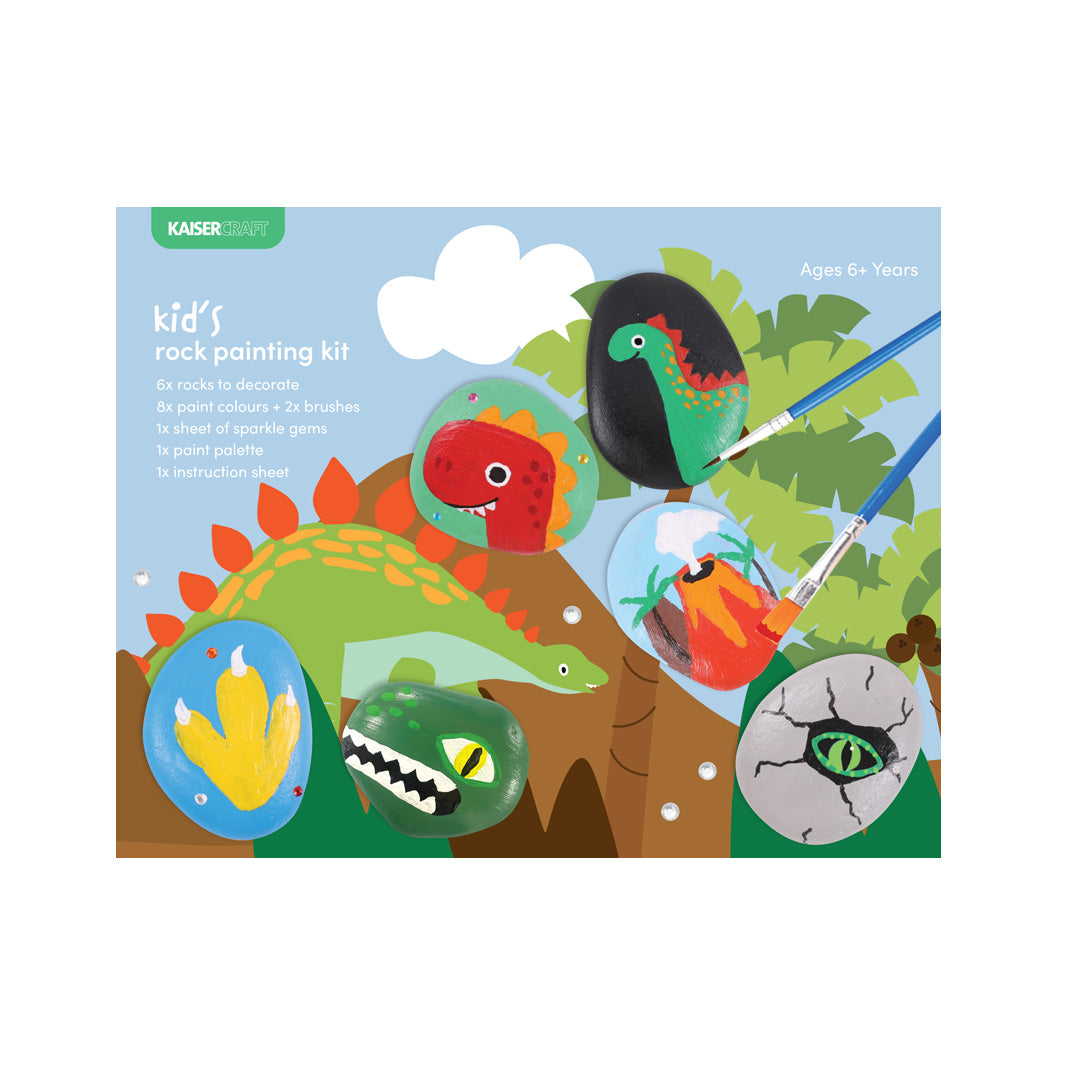 Kaiser Creative Club - Kids 6pk Rock Painting Kit - DINOSAUR